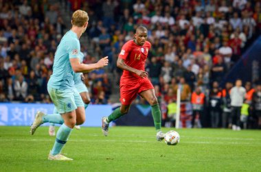 Porto, Portuglal - 09 Haziran 2019: Stefan de Vrij oyuncu sırasında t