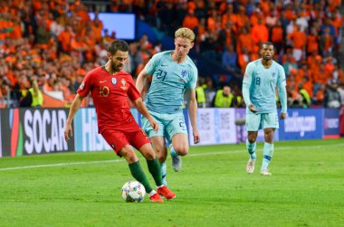 Porto, Portuglal - 09 Haziran 2019: Frenkie de Jong ve Bernardo S