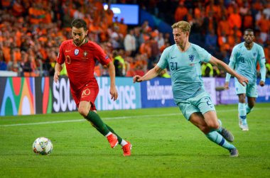 Porto, Portuglal - 09 Haziran 2019: Frenkie de Jong ve Bernardo S