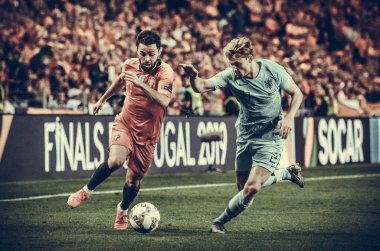 Porto, Portuglal - 09 Haziran 2019: Frenkie de Jong ve Bernardo S