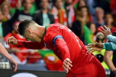 Porto, Portuglal - 09 Haziran 2019: Cristiano Ronaldo U sırasında