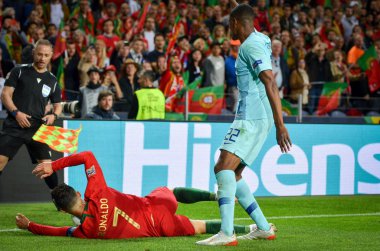 Porto, Portuglal - 09 Haziran 2019: Uef sırasında futbolcu