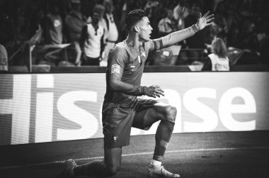 Porto, Portuglal - 09 Haziran 2019: Cristiano Ronaldo oyuncu durin