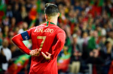 Porto, Portuglal - 09 Haziran 2019: Cristiano Ronaldo oyuncu durin