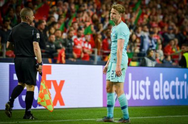 Porto, Portuglal - 09 Haziran 2019: Frenkie de Jong oyuncu sırasında 