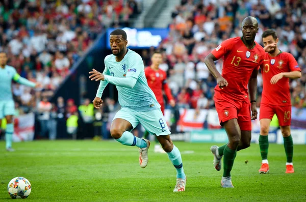 PORTO, PORTUGLAL - 09 de junio de 2019: Georginio Wijnaldum player dur —  Fotos de Stock