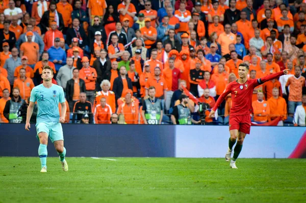 PORTO, PORTUGLAL - 09 de junio de 2019: Jugador Matthijs de Ligt durante — Foto de Stock