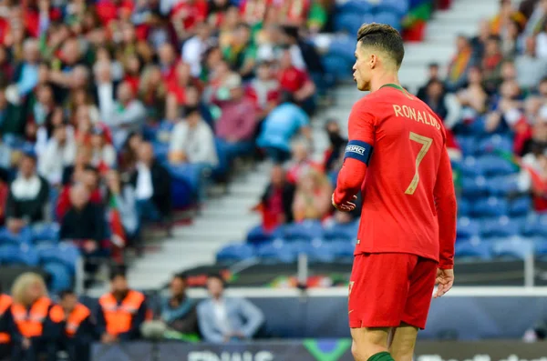 Porto, Portuglal-červen 09, 2019: Cristiano Ronaldo během U — Stock fotografie