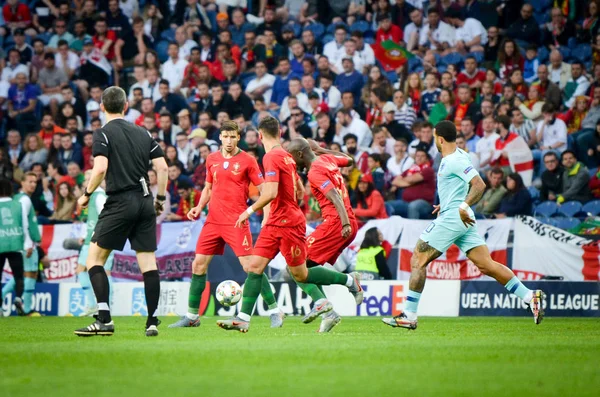 PORTO, PORTUGLAL - 09 de junio de 2019: Jugador de fútbol durante la UEF —  Fotos de Stock