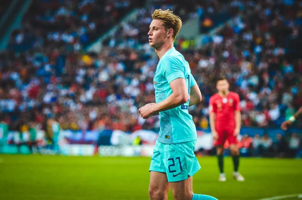 Porto, Portuglal - 09 Haziran 2019: Uef sırasında futbolcu