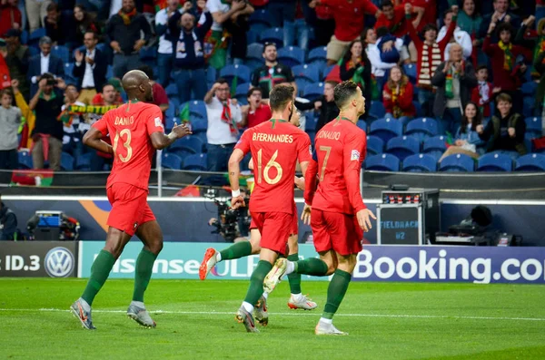 PORTO, PORTUGLAL - 09 de junho de 2019: Portugal National Team Celebra — Fotografia de Stock