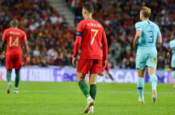 Porto, Portuglal-június 09, 2019: Cristiano Ronaldo és Matthij — Stock Fotó