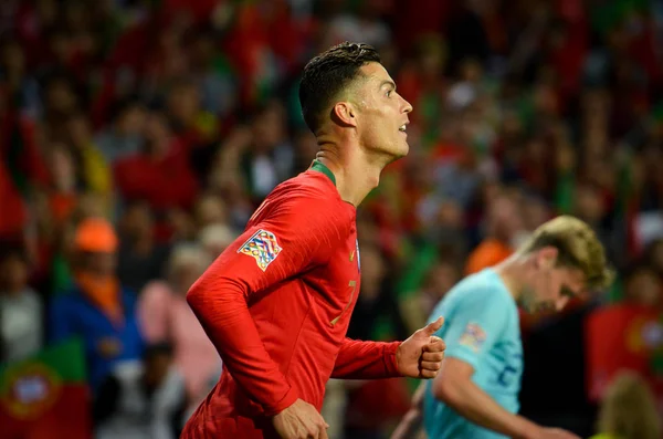 Porto, Portuglal-červen 09, 2019: Cristiano Ronaldo během U — Stock fotografie
