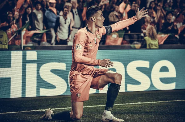 PORTO, PORTUGLAL - 09 juin 2019 : Cristiano Ronaldo joueur durin — Photo