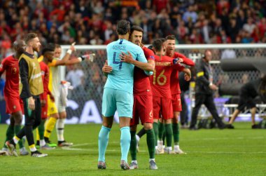 Porto, Portuglal - 09 Haziran 2019: Virgil van Dijk ve Jose Fonte