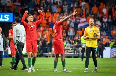 Porto, Portuglal - 09 Haziran 2019: Cristiano Ronaldo ve Portekiz