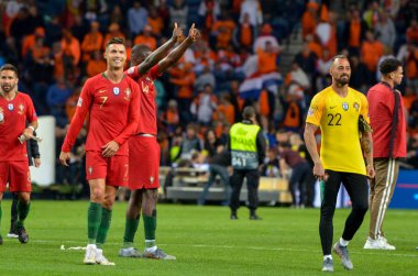 Porto, Portuglal - 09 Haziran 2019: Cristiano Ronaldo ve Portekiz