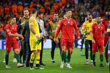 Porto, Portuglal - 09 Haziran 2019: Cristiano Ronaldo ve Portekiz