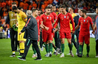 Porto, Portuglal - 09 Haziran 2019: Cristiano Ronaldo ve Portekiz