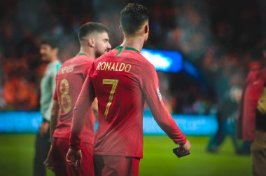 Porto, Portuglal - 09 Haziran 2019: Cristiano Ronaldo oyuncu durin