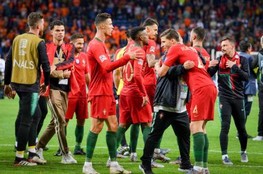 Porto, Portuglal - 09 Haziran 2019: Cristiano Ronaldo ve Portekiz