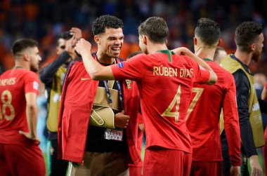 Porto, Portuglal - 09 Haziran 2019: Ruben Dias ve Portekiz takımı