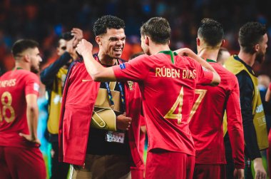 Porto, Portuglal - 09 Haziran 2019: Ruben Dias ve Portekiz takımı