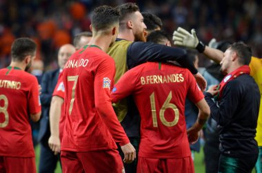 Porto, Portuglal - 09 Haziran 2019: Cristiano Ronaldo ve Portekiz