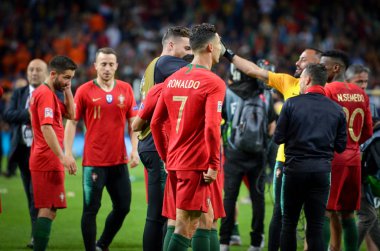 Porto, Portuglal - 09 Haziran 2019: Cristiano Ronaldo ve Portekiz