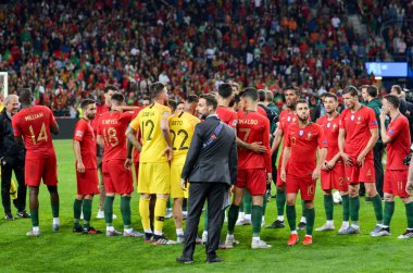 Porto, Portuglal - 09 Haziran 2019: Tunel futbol takımından o
