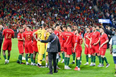 Porto, Portuglal - 09 Haziran 2019: Tunel futbol takımından o