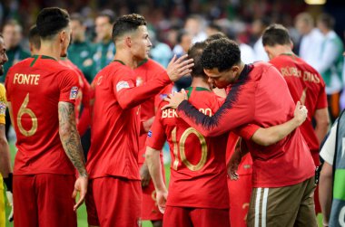 Porto, Portuglal - 09 Haziran 2019: Cristiano Ronaldo ve Portekiz