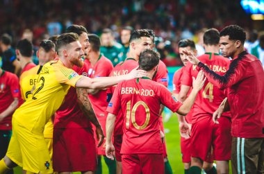 Porto, Portuglal - 09 Haziran 2019: Cristiano Ronaldo ve Portekiz