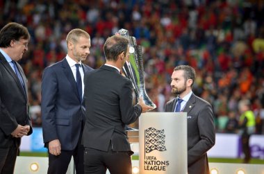 Porto, Portuglal - 09 Haziran 2019: Uefa Başkanı Alexander Chefe