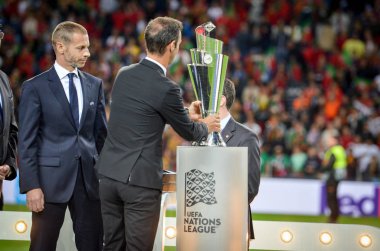 Porto, Portuglal - 09 Haziran 2019: Uefa Başkanı Alexander Chefe