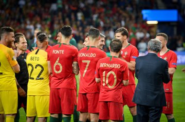 Porto, Portuglal - 09 Haziran 2019: Tunel futbol takımından o
