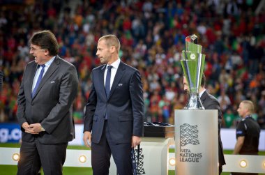 Porto, Portuglal - 09 Haziran 2019: Uefa Başkanı Alexander Chefe