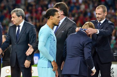 Porto, Portuglal - 09 Haziran 2019: Teknik Direktör Ronald Koeman ve Nether