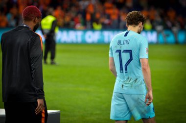 Porto, Portuglal - 09 Haziran 2019: Daley Blind gümüş med almak