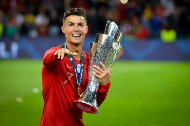Porto, Portuglal - 09 Haziran 2019: Portekizli Cristiano Ronaldo a
