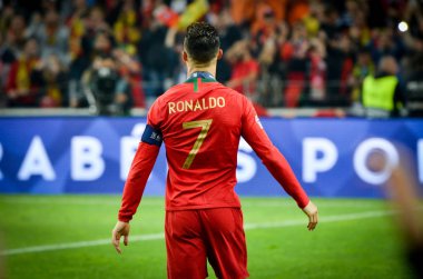 Porto, Portuglal - 09 Haziran 2019: Cristiano Ronaldo kutlamak vi
