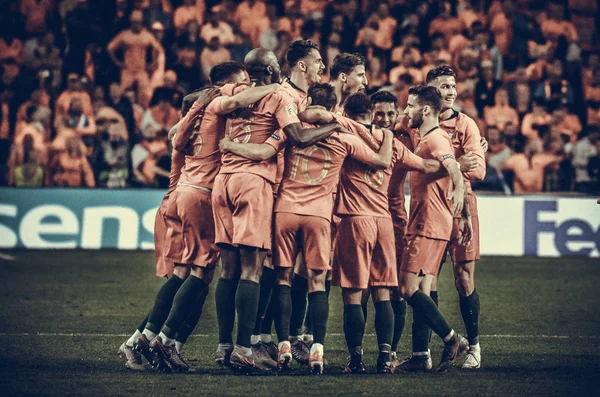 PORTO, PORTUGLAL - June 09, 2019: Portugal's team mates celebrat — Stock Photo, Image