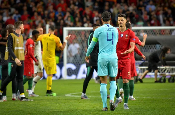 PORTO, PORTUGLAL - 09 de junho de 2019: Virgil van Dijk e Jose Fonte — Fotografia de Stock