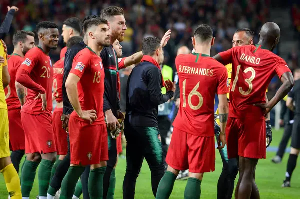 Porto, portugal - 09. Juni 2019: portugiesische Nationalmannschaft feiert — Stockfoto
