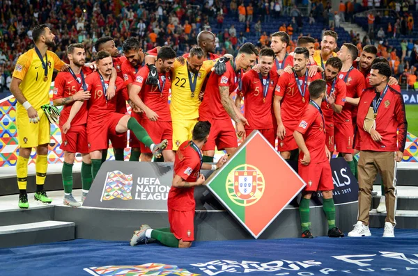 Porto, portugal - 09. Juni 2019: portugiesische Nationalmannschaft — Stockfoto