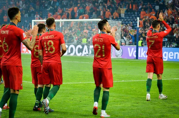 PORTO, PORTUGLAL - June 09, 2019: Football players of the nation — Stock Photo, Image