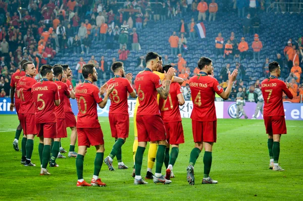 PORTO, PORTUGLAL - 09 de junio de 2019: Jugadores de fútbol de la nación —  Fotos de Stock