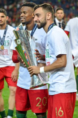 Porto, Portuglal - 09 Haziran 2019: Nelson Semedo ve Bruno Fernan