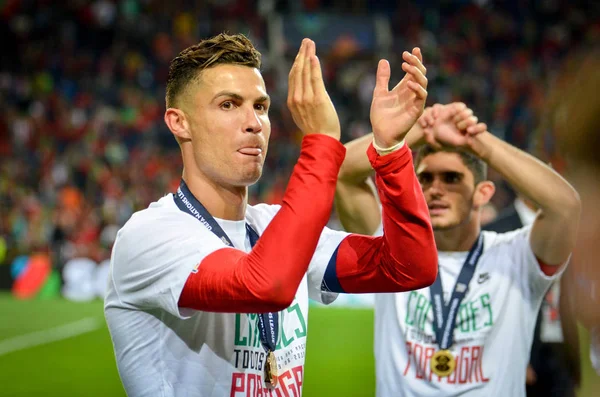 Porto, Portuglal-juni 09, 2019: Cristiano Ronaldo van de nati — Stockfoto