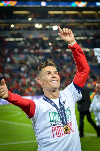 Porto, Portuglal-június 09, 2019: Cristiano Ronaldo a Nati — Stock Fotó